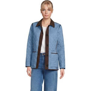 image:imageLands End Womens Reversible Barn Quilted JacketPale Slate BlueFloral