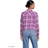 image:imageLands End Womens Cropped Flannel ShirtAster PinkFuchsia Plum Plaid