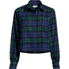 image:imageLands End Womens Cropped Flannel ShirtLiberty BluePine Blackwatch