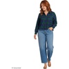 image:imageLands End Womens Cropped Flannel ShirtLiberty BluePine Blackwatch