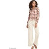 image:imageLands End Womens Cropped Flannel ShirtRich GingerAster Pink Plaid