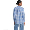 image:imageLands End Womens Flannel Boyfriend Fit Long Sleeve ShirtBlueIvory Plaid