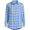 image:imageLands End Womens Flannel Boyfriend Fit Long Sleeve ShirtBlueIvory Plaid