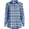 image:imageLands End Womens Flannel Boyfriend Fit Long Sleeve ShirtBright French Blue Plaid