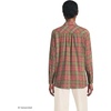 image:imageLands End Womens Flannel Boyfriend Fit Long Sleeve ShirtOliveNautical Red Plaid
