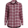 image:imageLands End Womens Flannel Boyfriend Fit Long Sleeve ShirtRich BurgundyIvory Plaid