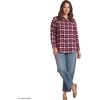 image:imageLands End Womens Flannel Boyfriend Fit Long Sleeve ShirtRich BurgundyIvory Plaid