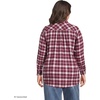 image:imageLands End Womens Flannel Boyfriend Fit Long Sleeve ShirtRich BurgundyIvory Plaid