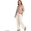 image:imageLands End Womens Flannel Boyfriend Fit Long Sleeve ShirtRich GingerAster Pink Plaid