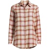 image:imageLands End Womens Flannel Boyfriend Fit Long Sleeve ShirtRich GingerAster Pink Plaid