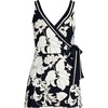 image:imageLands End Womens Side Tie Mini Swim DressBlackEgret Lilies Border