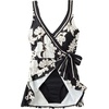 image:imageLands End Womens Side Tie Mini Swim DressBlackEgret Lilies Border