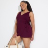 image:imageLands End Womens Side Tie Mini Swim DressDark Wine