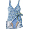 image:imageLands End Womens Side Tie Mini Swim DressLake BlueGeo Floral Border