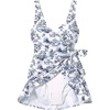 image:imageLands End Womens Side Tie Mini Swim DressWhiteBlue Toile