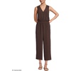 image:imageLands End Womens Sleeveless Creaseless Wrap Jumpsuit with Smocked WaistRich Seal Brown