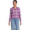 image:imageLands End Womens Cropped Flannel ShirtAster PinkFuchsia Plum Plaid