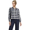 image:imageLands End Womens Cropped Flannel ShirtIvory LatteNavy Buffalo Plaid