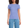 image:imageLands End Womens Drapey Rib Fitted Short Sleeve Mini TShirtLight Periwinkle