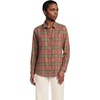 image:imageLands End Womens Flannel Boyfriend Fit Long Sleeve ShirtOliveNautical Red Plaid