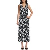 image:imageLands End Womens Sleeveless Creaseless Wrap Jumpsuit with Smocked WaistBlack Tropic Floral