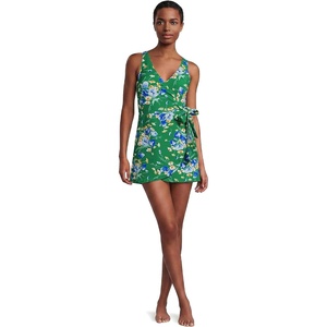 image:imageLands End Womens Side Tie Mini Swim DressVibrant Clover Poppy Floral