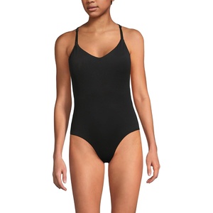 image:imageWomens Tugless QuickDry VNeck MultiWay High Leg One Piece SwimsuitBlack