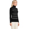 image:imageLands End Womens Cashmere Turtleneck SweaterBlack Heritage Stripe