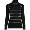 image:imageLands End Womens Cashmere Turtleneck SweaterBlack Heritage Stripe
