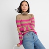 image:imageLands End Womens Cashmere Turtleneck SweaterIntense Rose Vicuna Stripe