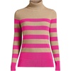 image:imageLands End Womens Cashmere Turtleneck SweaterIntense Rose Vicuna Stripe