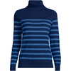 image:imageLands End Womens Cashmere Turtleneck SweaterNavyCobalt Placed Stripe