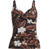 image:imageLands End Womens Chlorine Resistant Wrap Tankini Swimsuit TopBlack Floral Palm