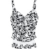 image:imageLands End Womens Chlorine Resistant Wrap Tankini Swimsuit TopBlack Havana Floral