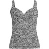 image:imageLands End Womens Chlorine Resistant Wrap Tankini Swimsuit TopBlackWhite Decor Paisley