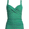 image:imageLands End Womens Chlorine Resistant Wrap Tankini Swimsuit TopGreenNavy Geo Floral