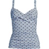 image:imageLands End Womens Chlorine Resistant Wrap Tankini Swimsuit TopLake Blue Geo Floral