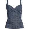 image:imageLands End Womens Chlorine Resistant Wrap Tankini Swimsuit TopNavyBlue Ditsy Floral