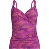 image:imageLands End Womens Chlorine Resistant Wrap Tankini Swimsuit TopViolet Rose Stipple Palm