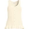 image:imageLands End Womens Cotton Boucle Ruffle Hem Sleeveless SweaterFresh Ivory