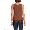 image:imageLands End Womens Cotton Boucle Ruffle Hem Sleeveless SweaterRich Ginger Brown