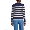 image:imageLands End Womens Cotton Cable Knit SweaterDeep Sea NavyIvory Stripe