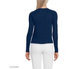 image:imageLands End Womens Cotton Pointelle Satin Trim Cardigan SweaterDeep Sea Navy