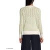 image:imageLands End Womens Cotton Viscose Button Shoulder Modern Crew SweaterPistachioIvory Stitch Stripe