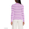 image:imageLands End Womens Drifter Baby Cable Vneck Cardigan SweaterFresh IvoryOrchid Stripe