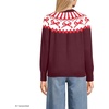 image:imageLands End Womens Drifter Jacquard Raglan Crew Neck SweaterBurgundy Bow Fairisle
