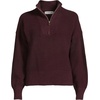 image:imageLands End Womens Drifter Shaker Wedge Quarter Zip SweaterAged Wine Heather