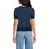 image:imageLands End Womens Fine Gauge Cotton Jacquard Scoop Neck SweaterDeep Sea Navy Floral Jacquard