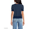 image:imageLands End Womens Fine Gauge Cotton Jacquard Scoop Neck SweaterDeep Sea Navy Floral Jacquard