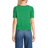 image:imageLands End Womens Fine Gauge Cotton Jacquard Scoop Neck SweaterTrue Green Floral Jacquard